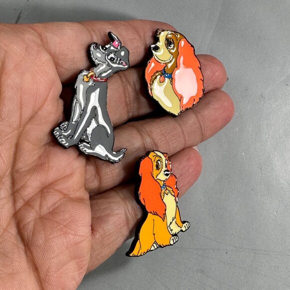 Lady Tramp Dog Lapel Pin Collar Brooch Badge Accessories Jewelry Gift Pin - Picture 4 of 4